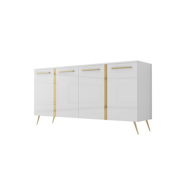 Komoda biały połysk Glamour GOLDEN SHINE I