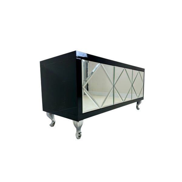 Szafka RTV GLAMOUR – OPAL ESSENCE PLUS – Czarny połysk