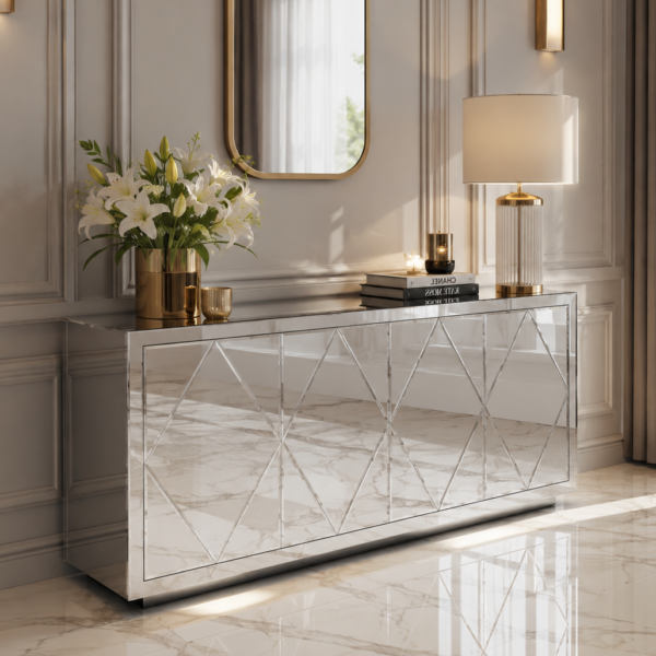 Lustrzana komoda Glamour – ROMBY BELLA SILVER