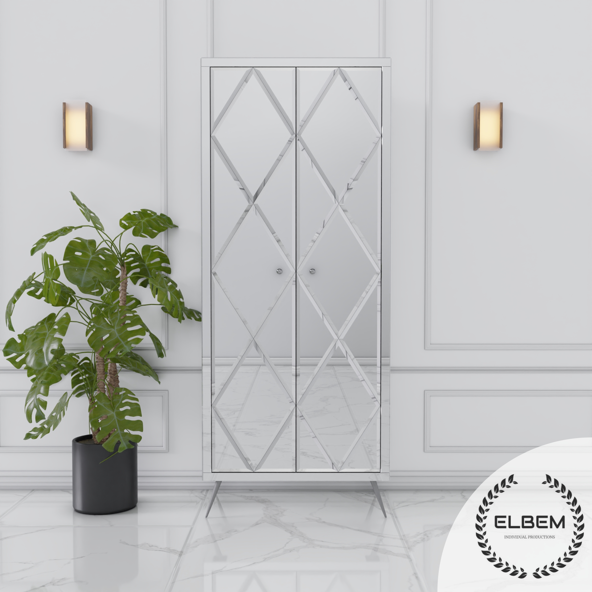 Lustrzana witryna Glamour /fazowane Romby LUSSINA - obrazek 3