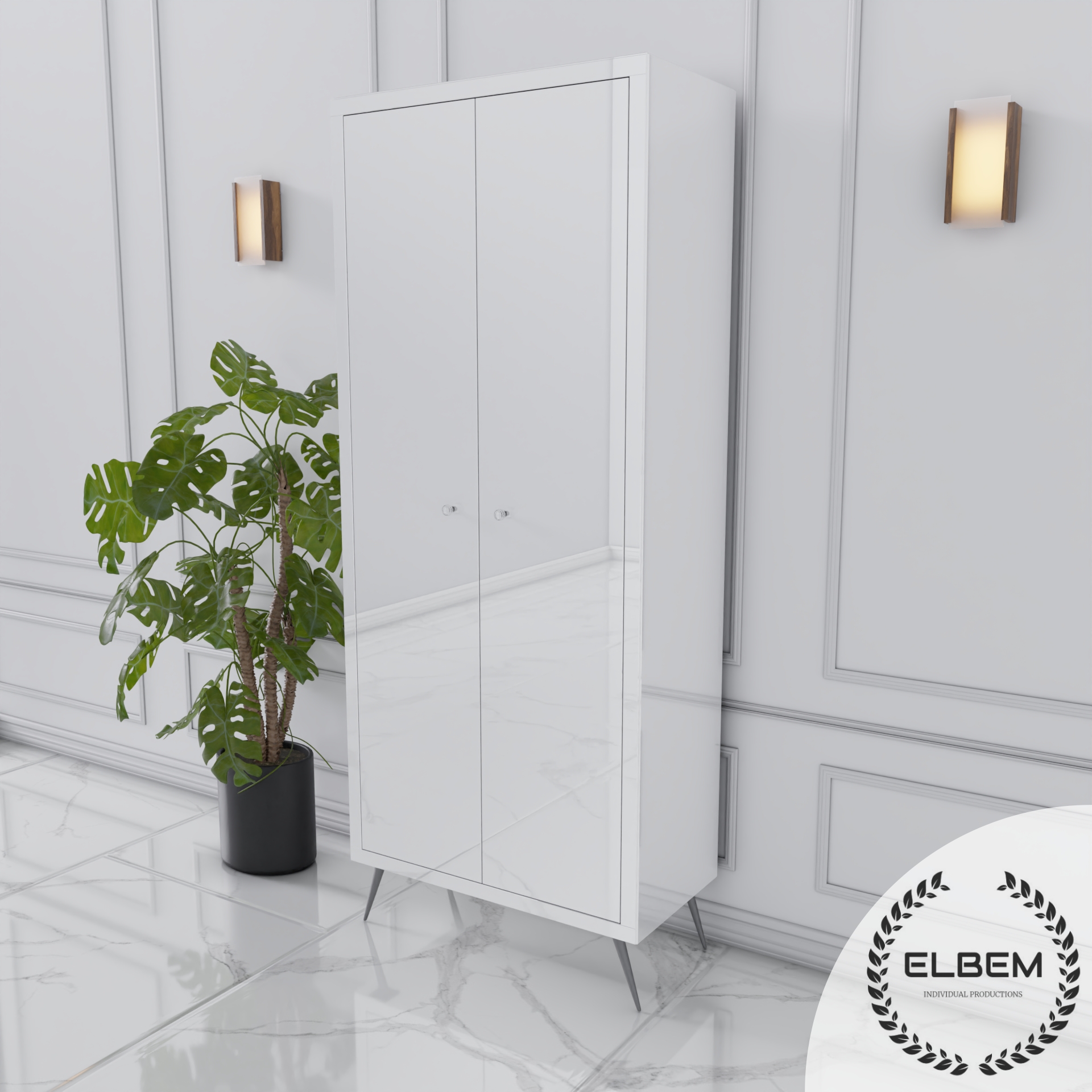 Szklana biała witryna Glamour LUSSINA WHITE - obrazek 4