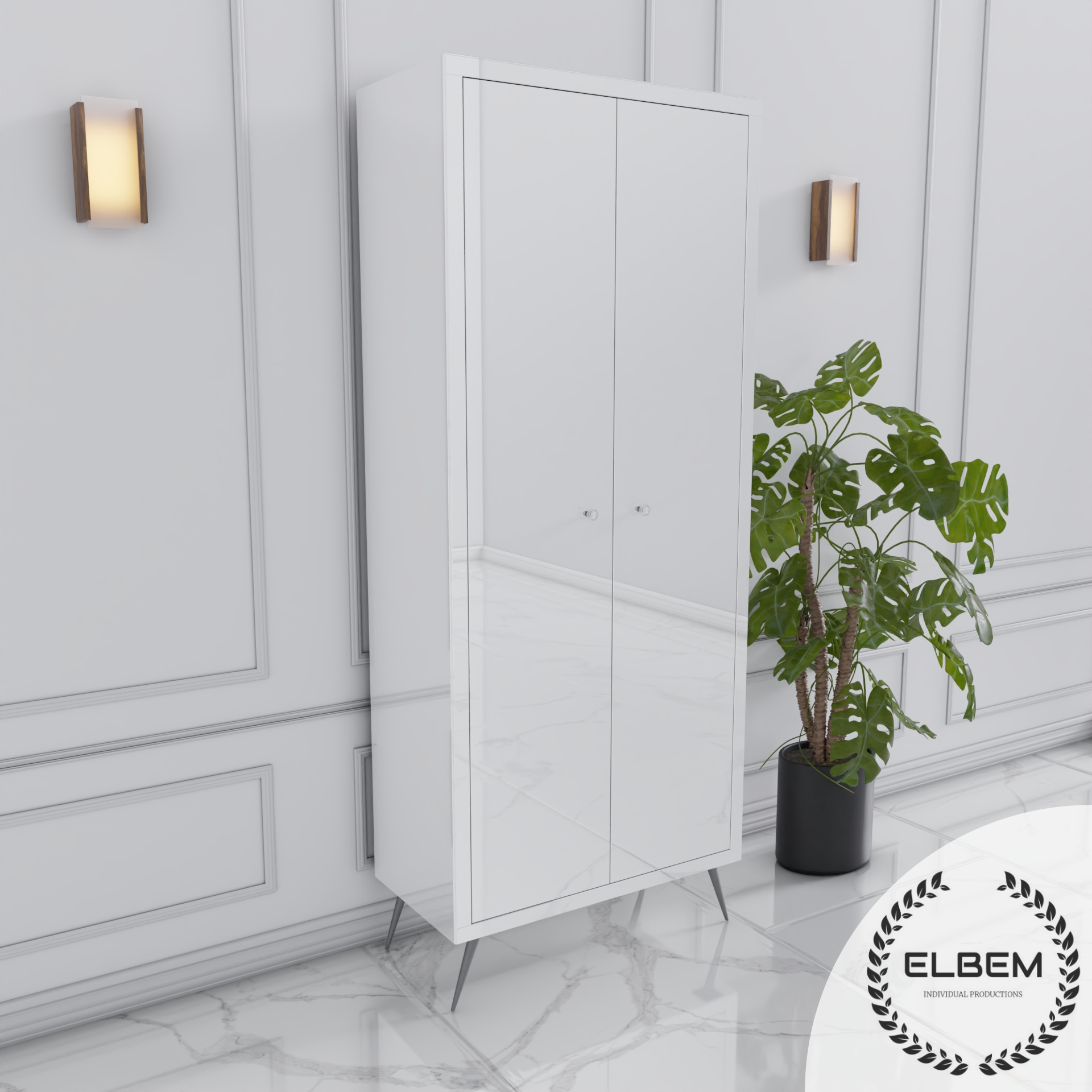 Szklana biała witryna Glamour LUSSINA WHITE - obrazek 5