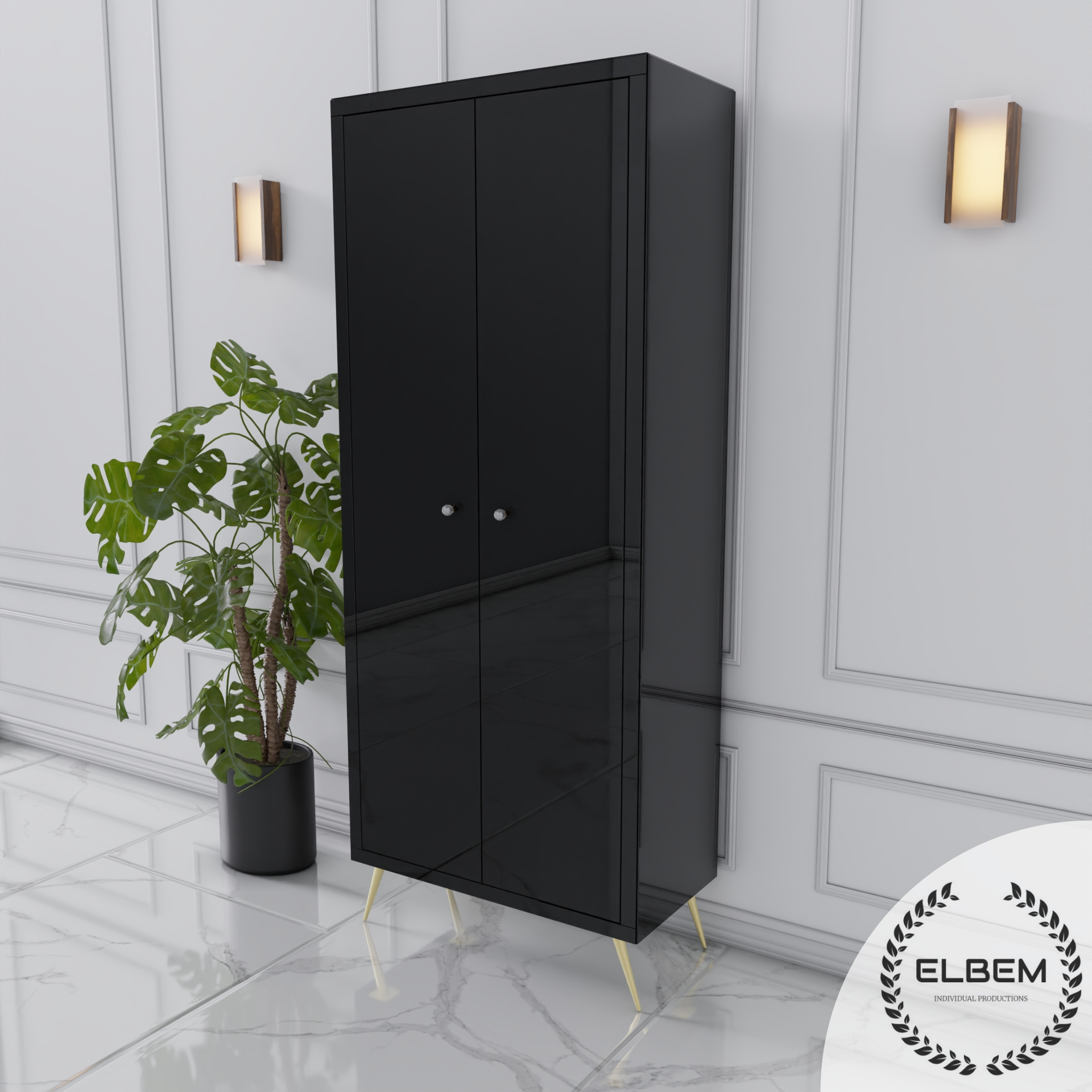 Szklana czarna witryna Glamour LUSSINA BLACK - obrazek 4