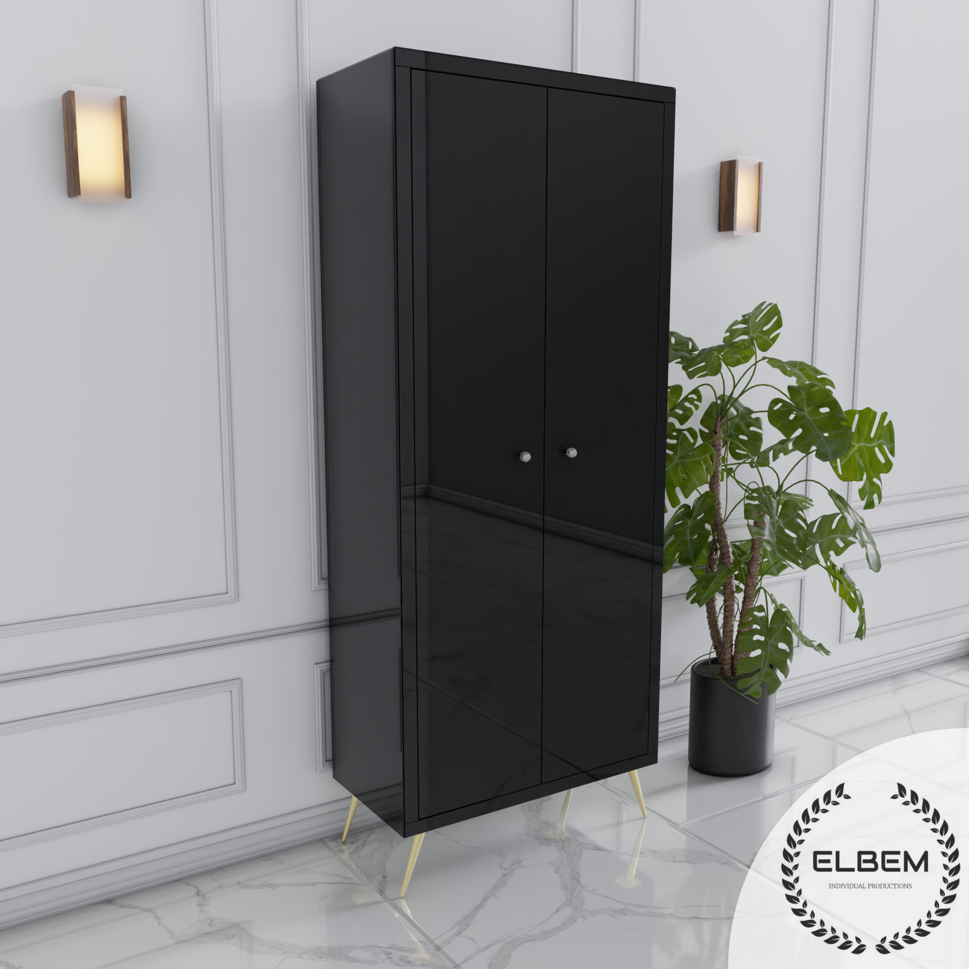 Szklana czarna witryna Glamour LUSSINA BLACK - obrazek 5