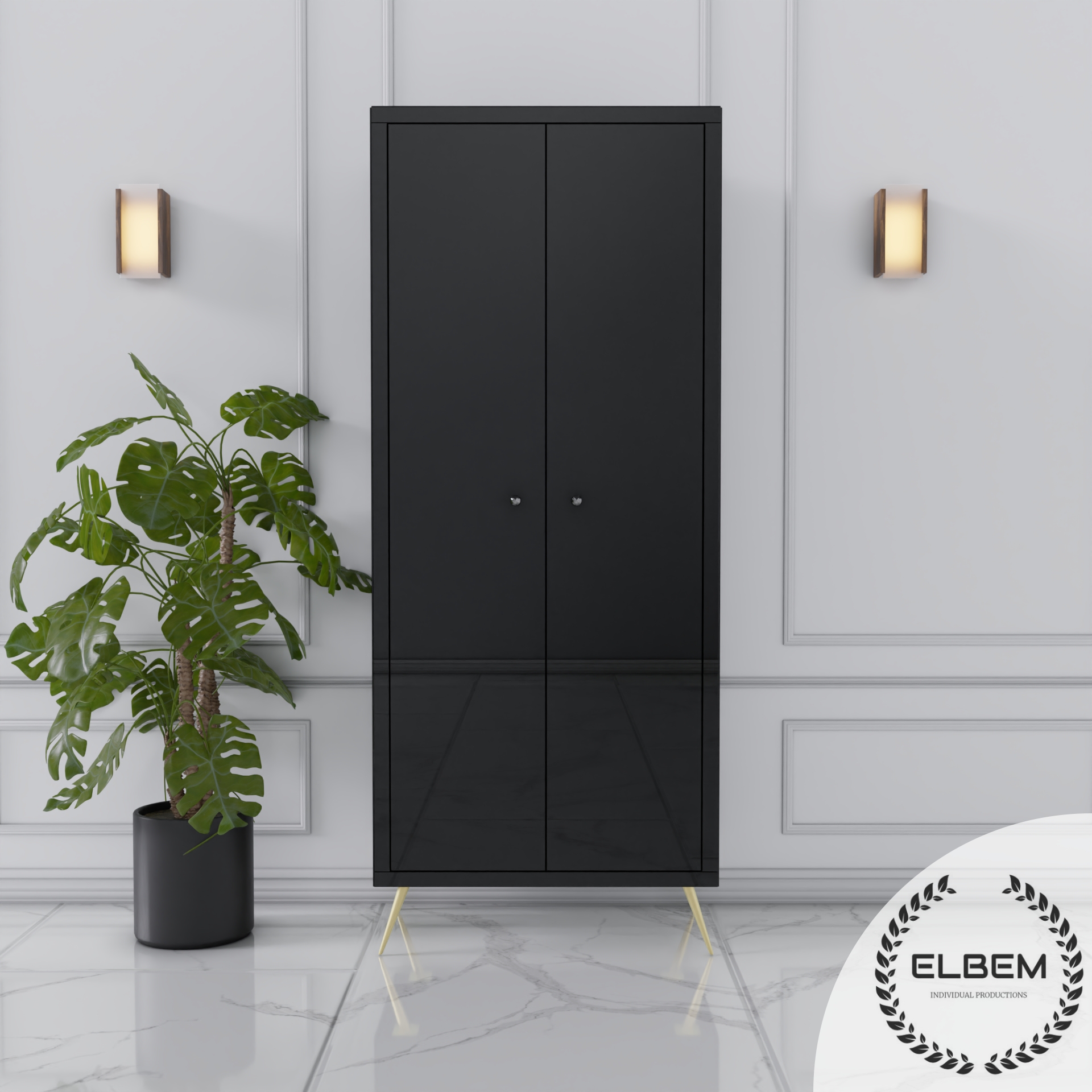 Szklana czarna witryna Glamour LUSSINA BLACK - obrazek 3