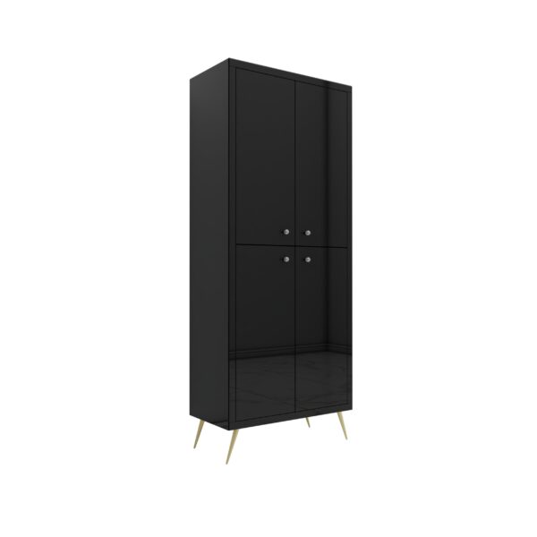 Szklana czarna witryna Glamour LUSSINA QUATTRO BLACK