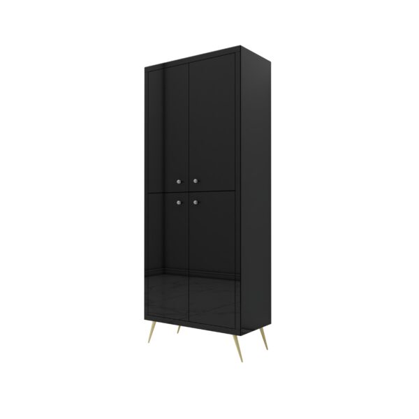 Szklana czarna witryna Glamour LUSSINA QUATTRO BLACK