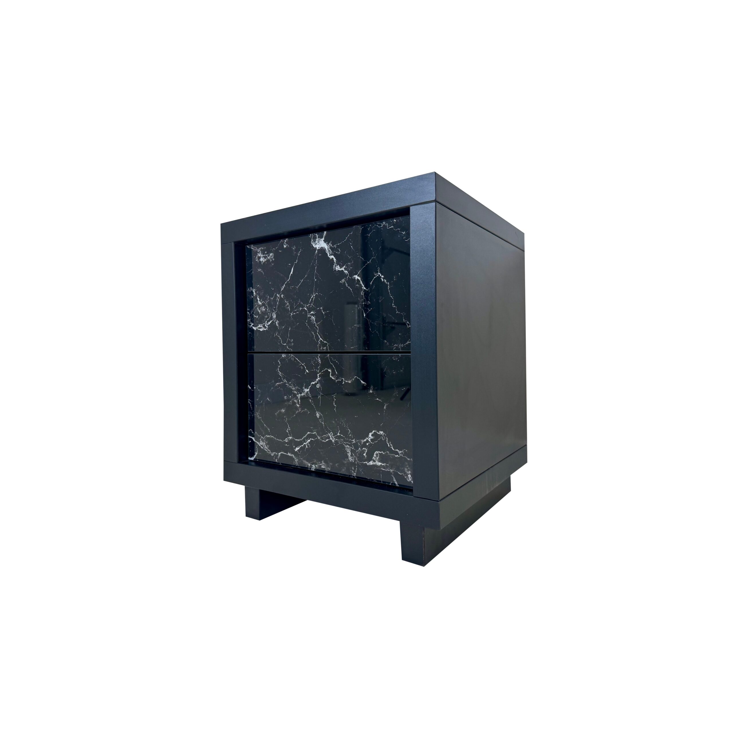 Szafka nocna / szklany marmur Glamour LUSSO NERO - obrazek 2