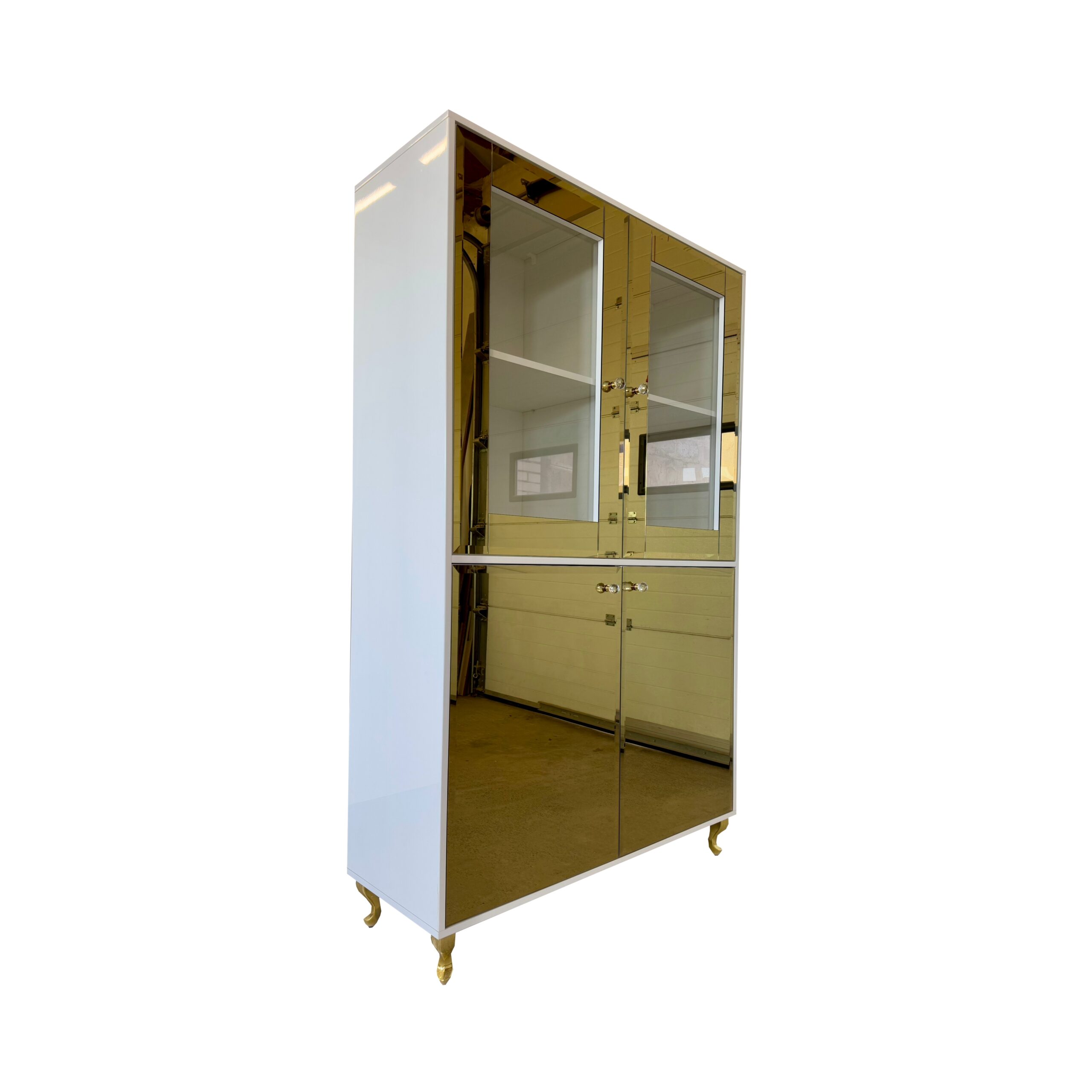 Witryna lakierowana - Biały połysk Glamour ANASTAZIA