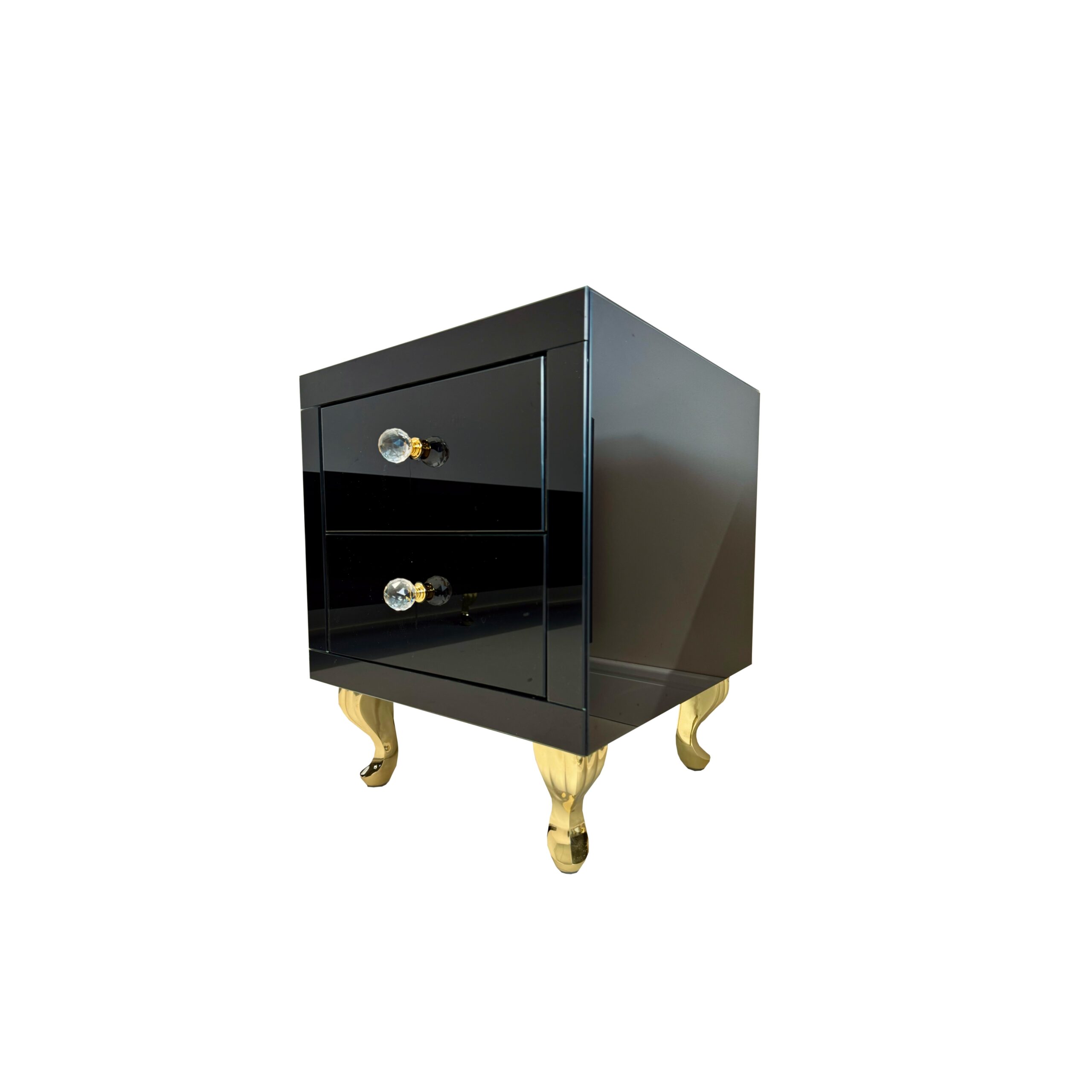 Szklana czarna szafka nocna Glamour LIRA - obrazek 2